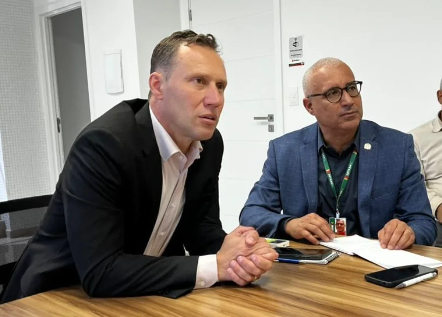 O Coronel Cristiano Medeiros, durante posse no Detran/SC