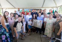Rodovia Guilherme Tiskoski é inaugurada em Sombrio Autoridades reunidas na inauguração da rodovia