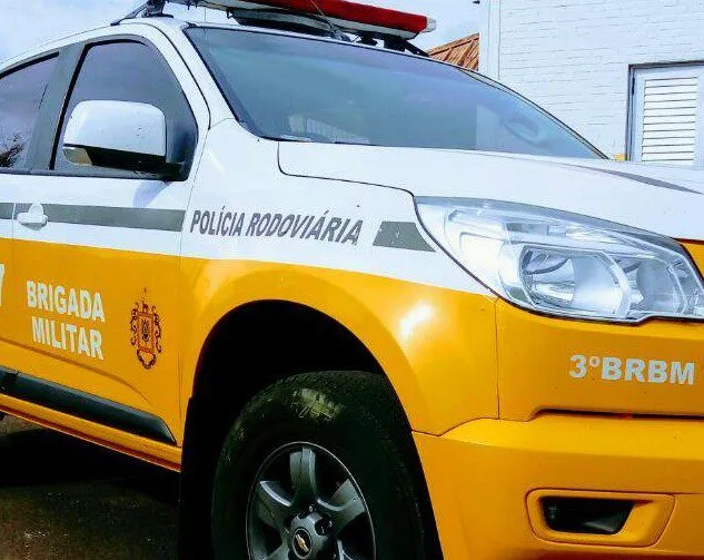 Polícia-Rodoviária-Estadual Carro amarelo e branco da PRE