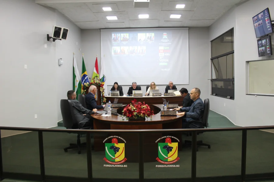 Forquilhinha Legislativo capta R$ 55 milhões em 2025 Sessão na Câmara de Vereadores de Forquilhinha. Legislativo encerra 2025 com 118 projetos do Executivo aprovados e anúncio de R$ 55 milhões em recursos captados para o município.