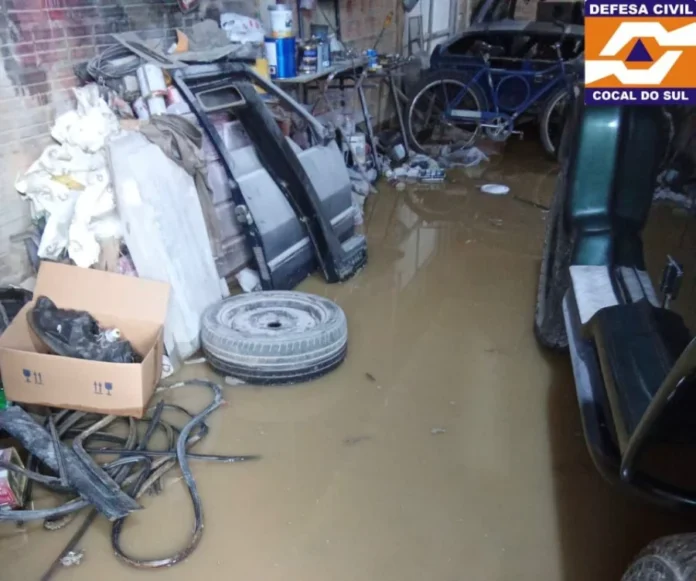 Chuva de 40mm gera alagamentos pontuais em Cocal do Sul