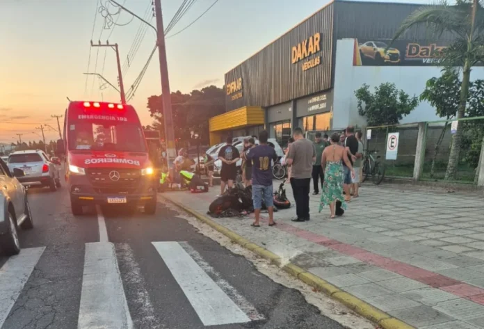 Motociclista fica ferido em colisão em Balneário Gaivota