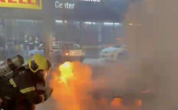 Incêndio atinge carro na Avenida Centenário em Criciúma