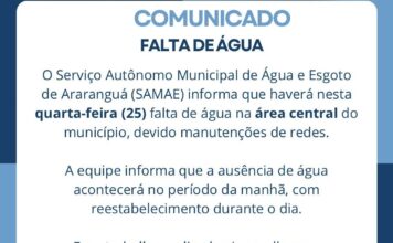 Samae anuncia interrupção no centro nesta quarta