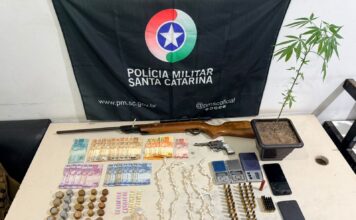 Operação apreende drogas e armas no litoral de SC