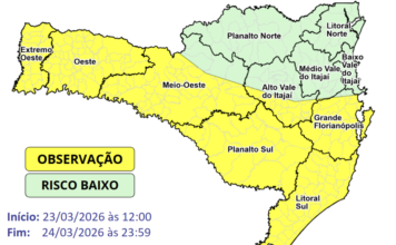 Temporais isolados voltam a atingir SC entre segunda e terça