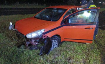 Idosa fica ferida após saída de pista na BR-101