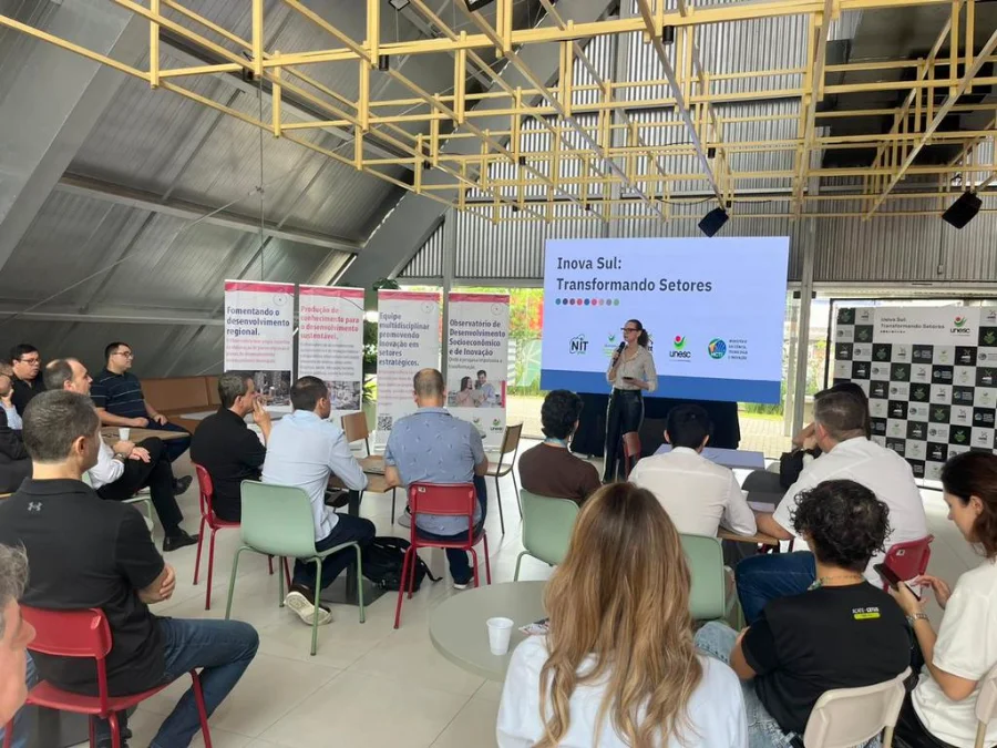 Unesc apresenta estudo Inova Sul sobre tecnologia e inovação no Centro de Inovação Criciúma