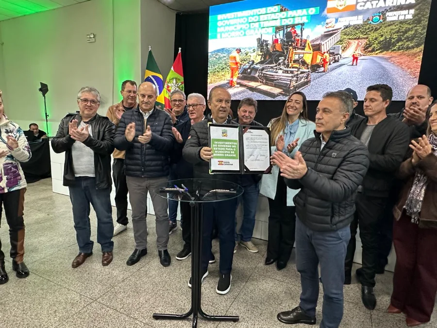 Governador Jorginho Mello assina convênios de mais de R$ 20 milhões para obras de pavimentação em Timbé do Sul e Morro Grande