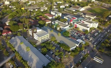 Unesc aponta desafios da expansão urbana no Sul de SC Vista aérea do campus da Unesc em Criciúma, referência em Engenharia Civil, planejamento urbano e infraestrutura no Sul de SC