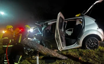 Colisão frontal deixa dois feridos em Criciúma