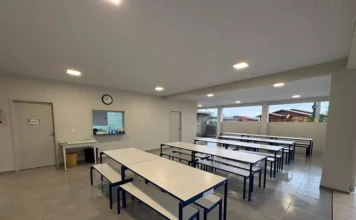 Timbé do Sul amplia CEI com R$ 407 mil em investimentos Refeitório ampliado do CEI Mario Marchesini em Timbé do Sul, obra com investimento de R$ 407 mil na educação infantil.