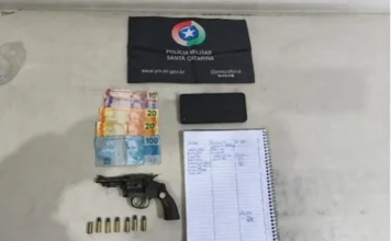 Homem é preso com arma e caderno de anotações em Sombrio