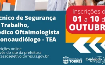 Torres abre seleção para cadastro reserva