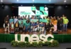 Participantes do Unesc Challenge 2026 reunidos no palco da Unesc, em Criciúma, durante a premiação dos projetos de inovação na área da Saúde.